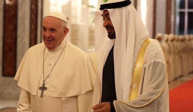 Visita histórica. El papa Francisco llegó a Emiratos Árabes Unidos