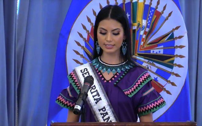 Aplauden de pie a la Señorita Panamá Rosa Montezuma en la OEA | Video