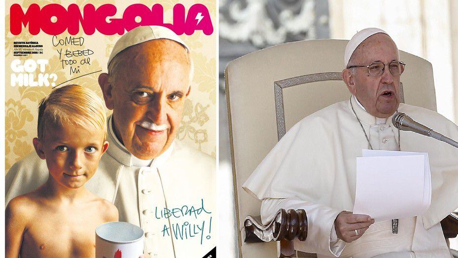 Polémica causa la portada de una revista española que pone al papa con un menor