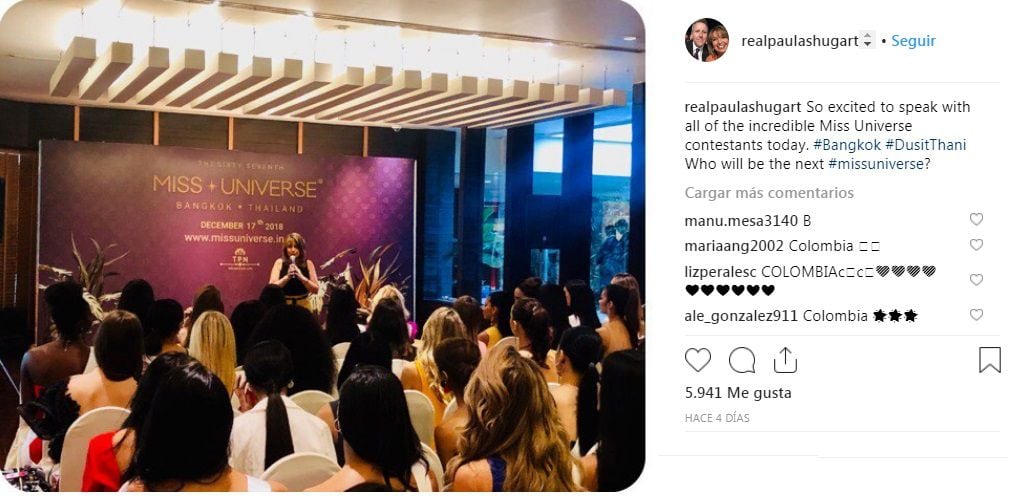 La panameña Rosa Montezuma llama la atención de presidenta del Miss Universo