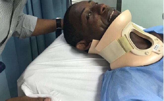 El jugador Fidel Caesar fue trasladado al Hospital Nacional para ver su lesión