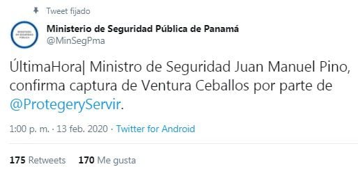 Recapturan al más buscado, Ventura Ceballos. Ministro de Seguridad lo confirma