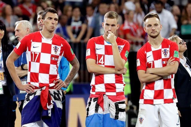 El jugador croata Iván Rakitic está descontento con el arbitraje de la final