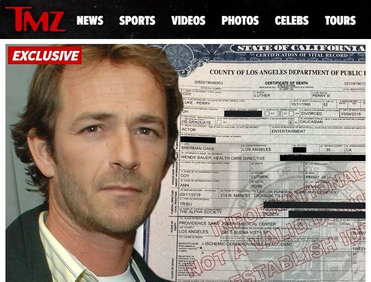 Confirman la causa de muerte del actor Luke Perry y destacan que se iba a casar