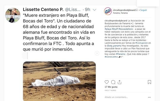 En playa Bluff de Bocas del Toro muere turista alemán