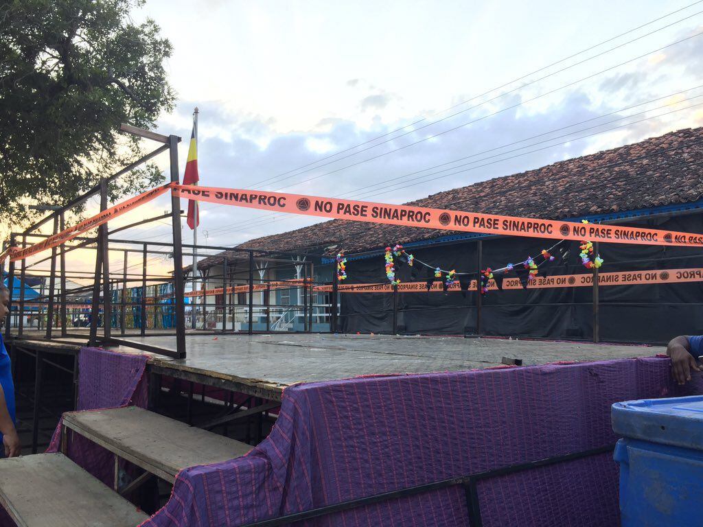 Sinaproc cancela tarimas en La Villa de Los Santos tras caída de personas
