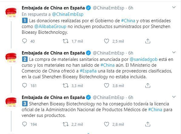 Revuelo. Test rápidos de coronavirus comprados por España están defectuosos. China aclara