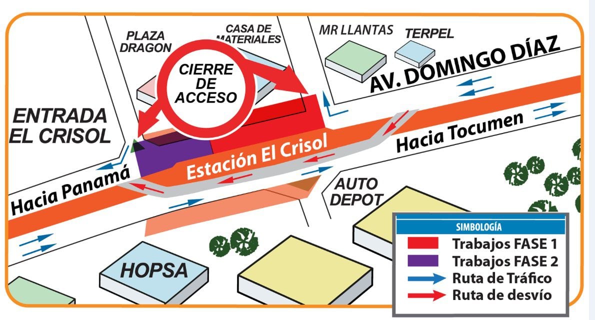 Anuncian cambios por la Línea 2 del Metro en accesos a El Crisol y Villa Lucre