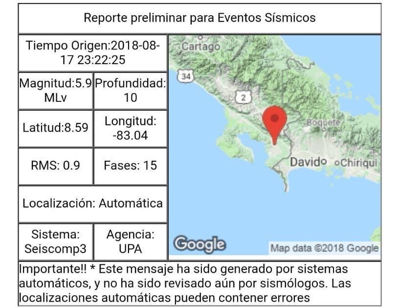 Bocas del Toro y Chiriquí tuvieron una tarde de angustias tras sismo de 5.9 