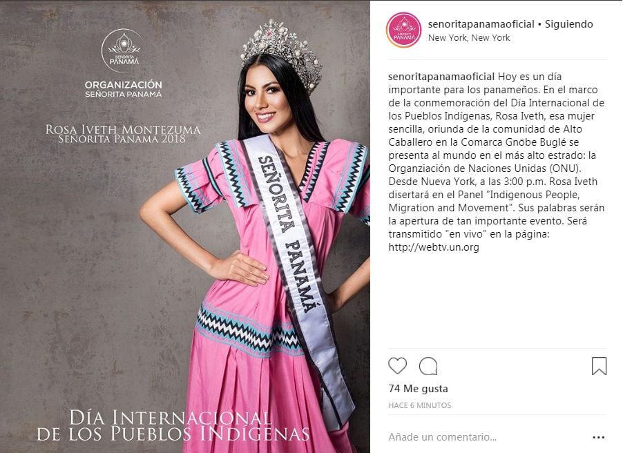 La Señorita Panamá Universo Rosa Montezuma hablará esta tarde desde la Onu