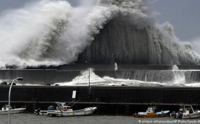 Mira el poder del tifón Jebi que destruye edificios y voltea vehículos. Videos 