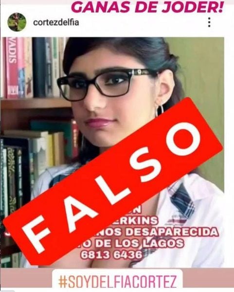 Delfia Cortez cayó en el meme de que ‘la estudiante’ Mia Khalifa está desaparecida. Se emberraca 