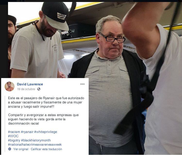 Pasajero lanza en un avión insultos racistas a mujer que se le sentó al lado