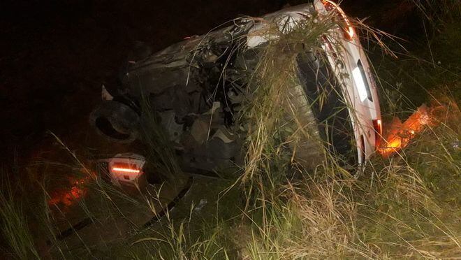 Un auto se vuelca en plena autopista Arraiján - La Chorrera