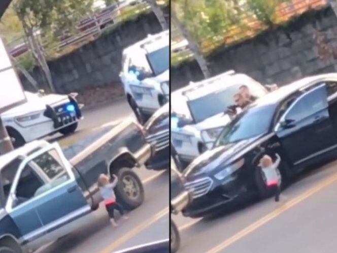 Video viral. Bebé sale con los brazos en alto durante arresto de sus padres