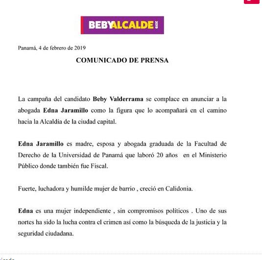 Edna Jaramillo es la mancuerna de Adolfo 'Beby' Valderrama para la Alcaldía
