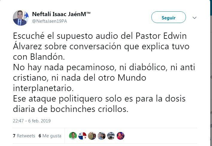 Filtran audio de Pastor Álvarez sobre confesiones de Blandón. Aceptó a Cristo