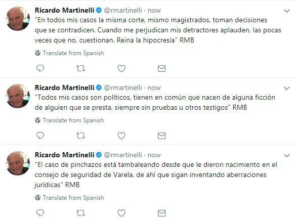 Ricardo Martinelli se reactiva en Twitter y habla de los casos en su contra