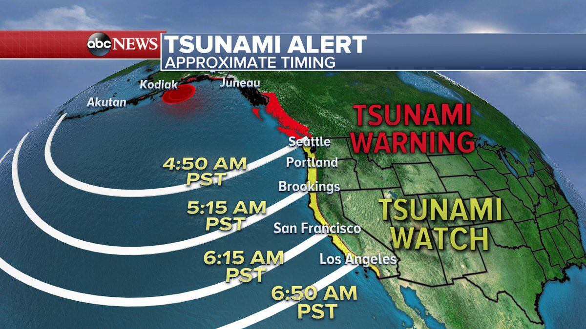 ¡ALERTA DE TSUNAMI! Desencadenó el sismo de 8,2 en Alaska