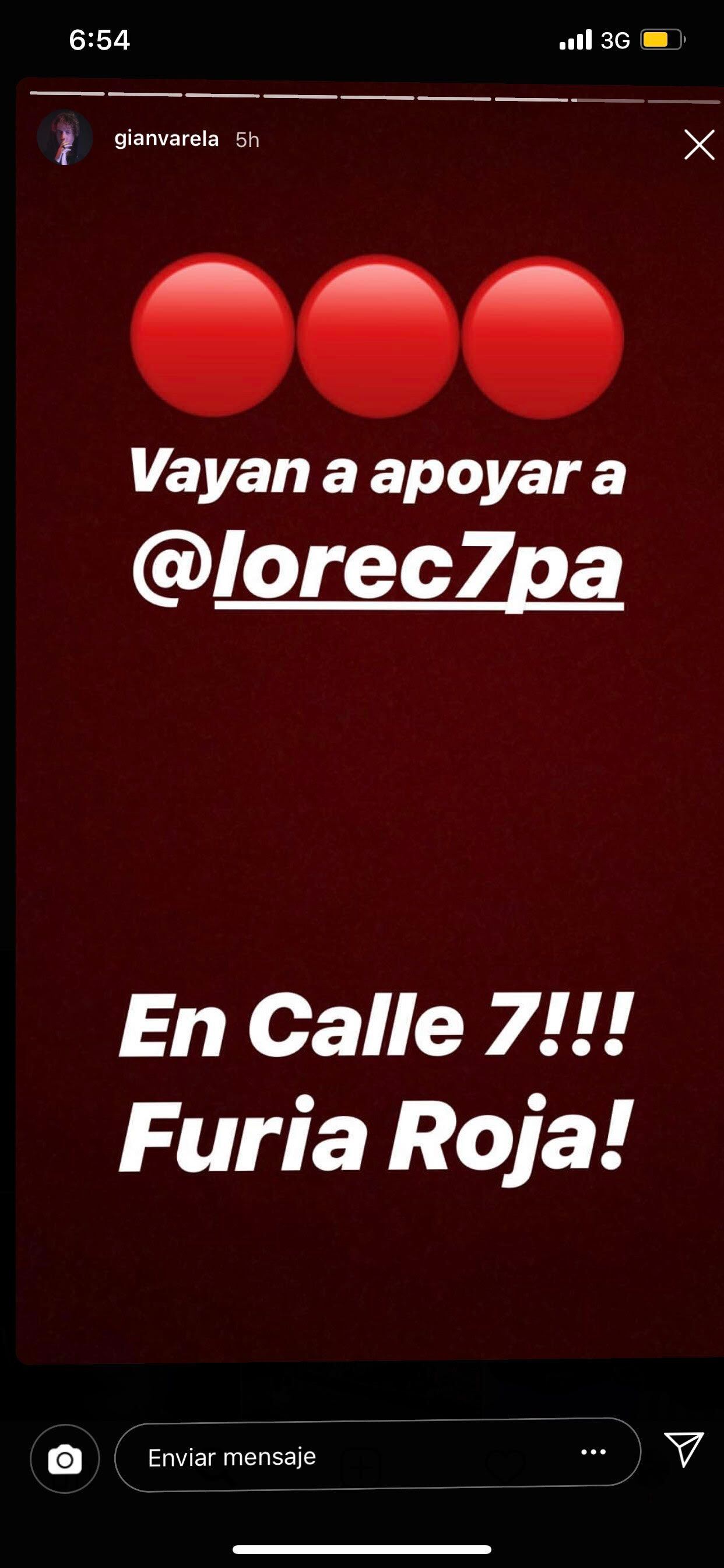 Gian Varela pide que apoyen a su novia en Calle 7