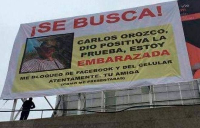 CUIDADO TE PASA! Colocan anuncio para dar con el irresponsable padre de su  hijo