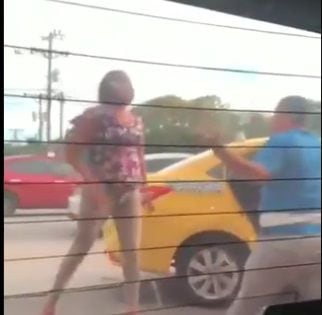Mujer agredida a puño cerrado por un taxista da su versión.  Él también. Video viral